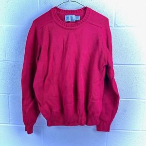 VTG Penns Landing Pullover Crewneck Red Sweater Mens Crew Neck Heavy Knit Sz M